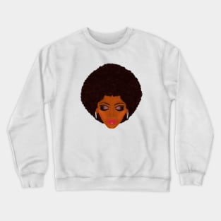 Classic Afro and Purple Smokey Eyes (White Background) Crewneck Sweatshirt